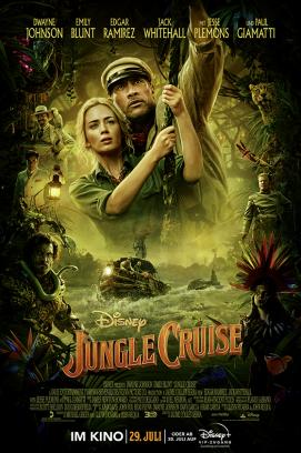 Смотреть Jungle Cruise Онлайн бесплатно - Während einer Fahrt mit einem kleinen Boot durch eine Attraktion eines Themenparks in...